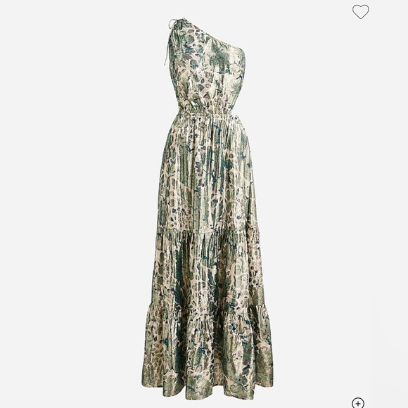 J.Crew Collection Dresses & Skirts - J.Crew Collection One-Shoulder Metallic Silk Maxi Dress – Size 4